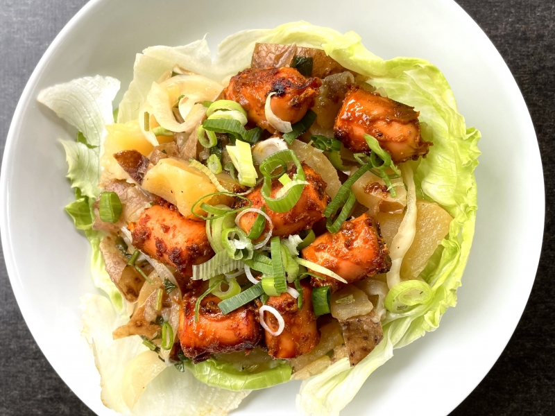 Bajor sültburgonya saláta curry wurst